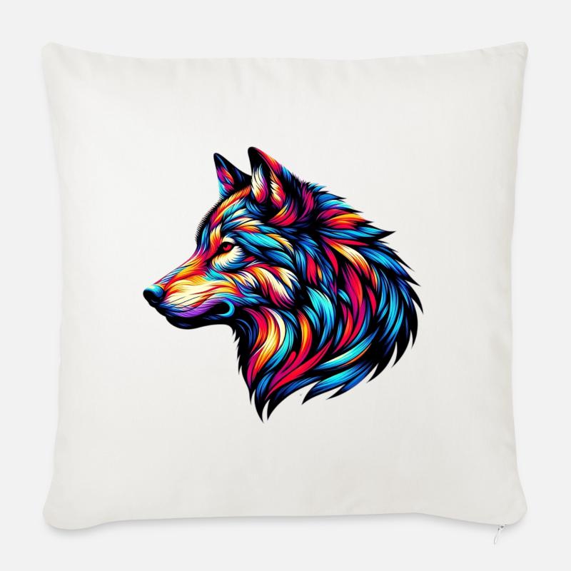 Wolf - Sofakissenbezug 45 x 45 cm - Naturweiß 