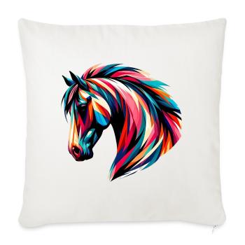 Cheval - Housse de coussin décorative 45 x 45 cm - blanc nature - Devant