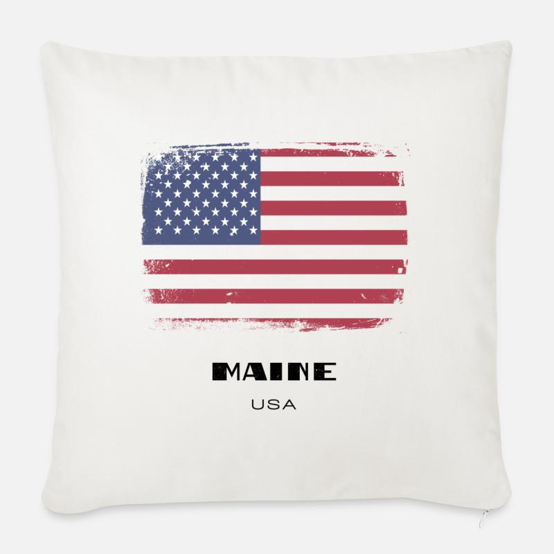 Maine. USA - Sofakissenbezug 45 x 45 cm - Naturweiß 