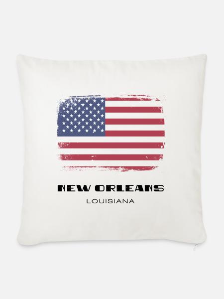 New Orleans, Louisiana, USA - Sofakissenbezug 45 x 45 cm - Naturweiß
