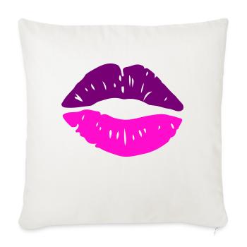 lippen kuss - Sofakissenbezug 45 x 45 cm - Naturweiß  - Vorne