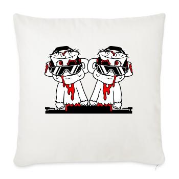 DJ Zombies Friends Team Horror Halloween Mixer - Sofa pillowcase 17,3'' x 17,3'' (45 x 45 cm) - natural white - Front