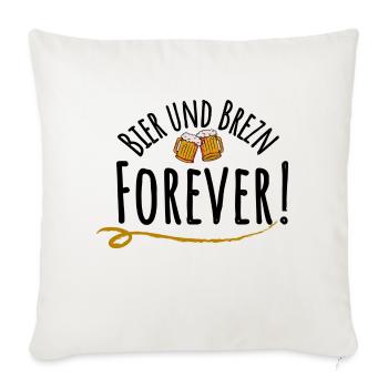 Bière et bretzels pour toujours ! - Housse de coussin décorative 45 x 45 cm - blanc nature - Devant