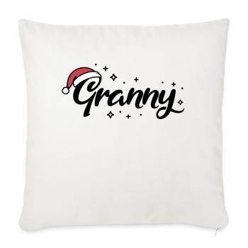 Chapeau de Noël Mamie Mamie - Housse de coussin décorative 45 x 45 cm - blanc nature - Devant