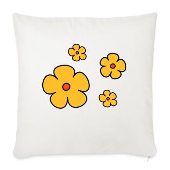 Flowers tricolor - Sofa pillowcase 17,3'' x 17,3'' (45 x 45 cm) - natural white - Front