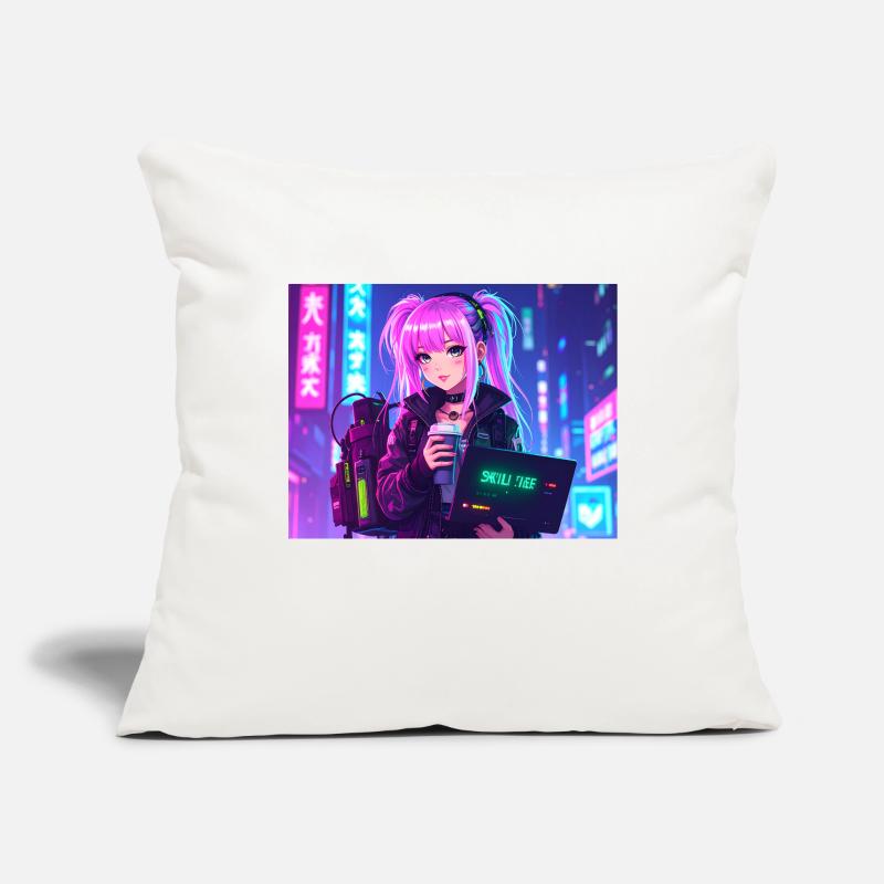 Pink Coder Girl – Compétence : mignonne et élégante Housse de coussin décorative 45 x 45 cm