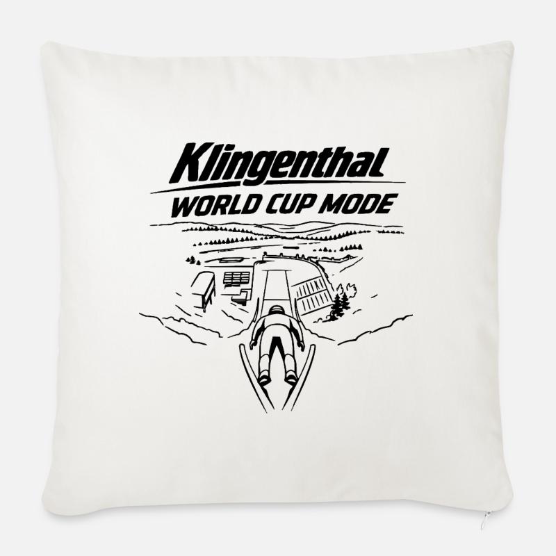 Klingenthal World Cup  - Sofakissenbezug 45 x 45 cm - Naturweiß 