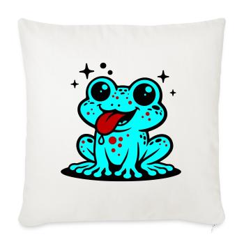 Grenouille Comique Crapaud - Housse de coussin décorative 45 x 45 cm - blanc nature - Devant