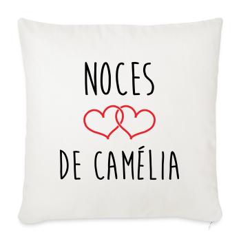 Camellia's Wedding 51 years of marriage - Sofa pillowcase 17,3'' x 17,3'' (45 x 45 cm) - natural white - Front