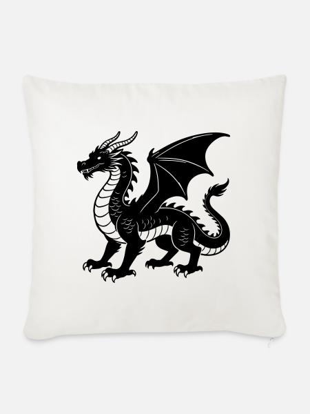 Drache - Sofakissenbezug 45 x 45 cm - Naturweiß