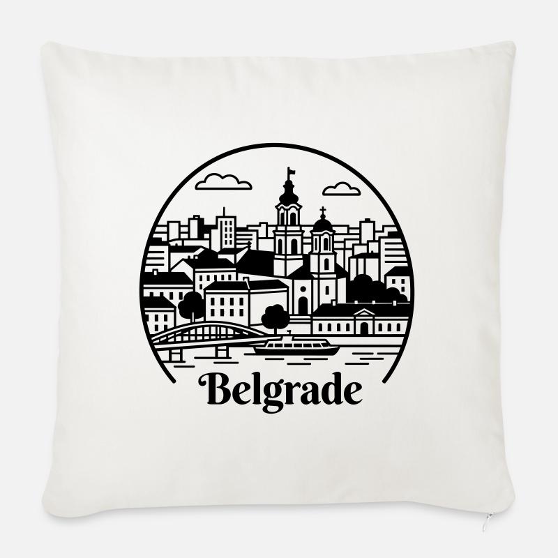 Belgrade - Housse de coussin décorative 45 x 45 cm - blanc nature