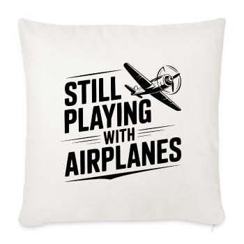 Still Playing With Airplanes - Sofa pillowcase 17,3'' x 17,3'' (45 x 45 cm) - natural white - Front
