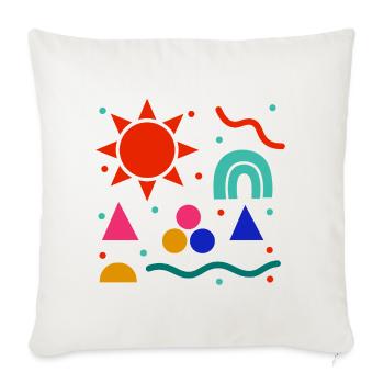 Lebendige Geometrie Sonnenfarben Muster - Sofakissenbezug 45 x 45 cm - Naturweiß  - Vorne