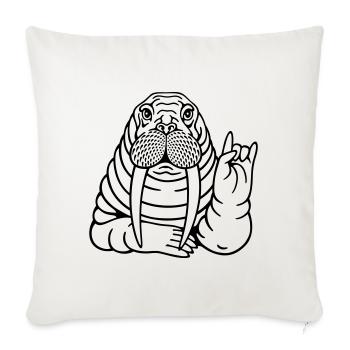 Rocker Walross - Sofakissenbezug 45 x 45 cm - Naturweiß  - Vorne
