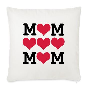 Ich liebe mom - muttertag - Sofakissenbezug 45 x 45 cm - Naturweiß  - Vorne