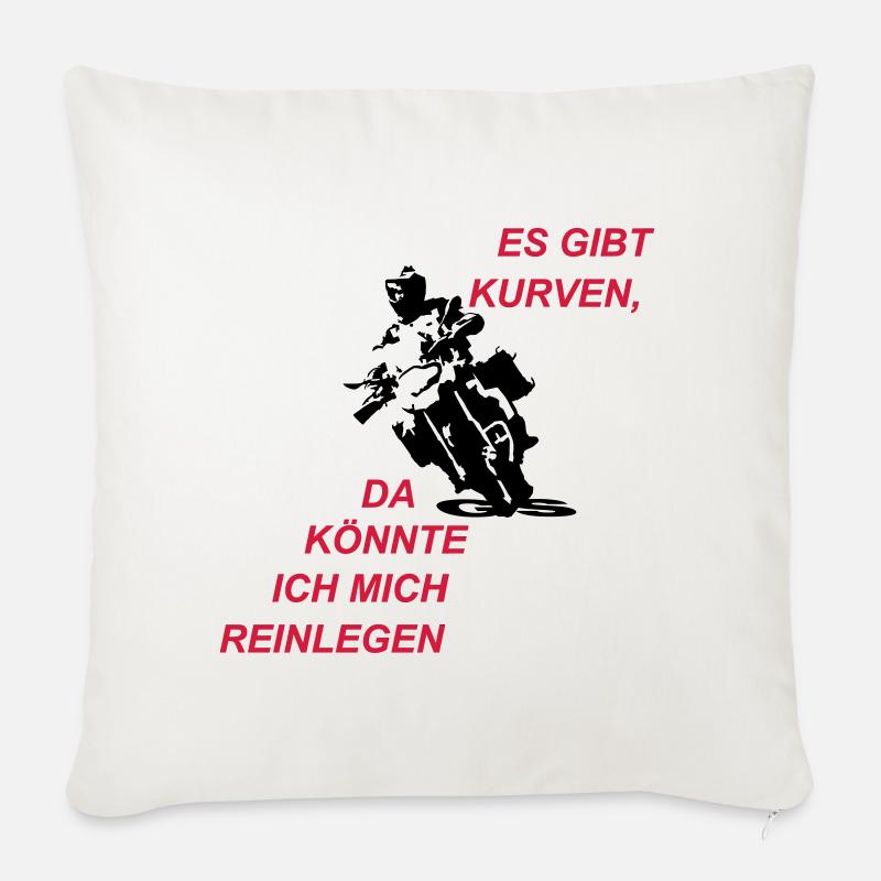 Es gibt Kurven - Sofakissenbezug 45 x 45 cm - Naturweiß 