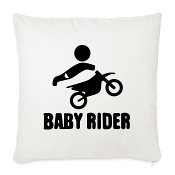 Baby Rider  - Sofakissenbezug 45 x 45 cm - Naturweiß  - Vorne