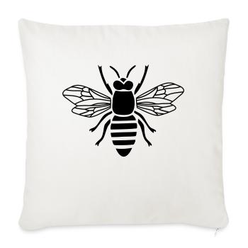 Abeille guêpe Bourdon Hornet apiculteur miel - Housse de coussin décorative 45 x 45 cm - blanc nature - Devant