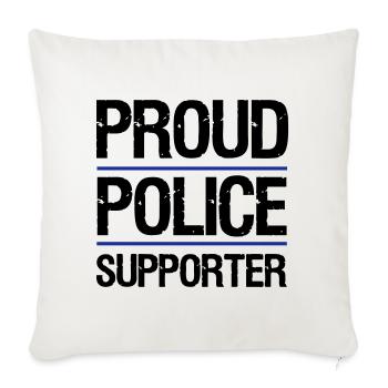 Fier partisan de la police, police, policier, cadeau - Housse de coussin décorative 45 x 45 cm - blanc nature - Devant