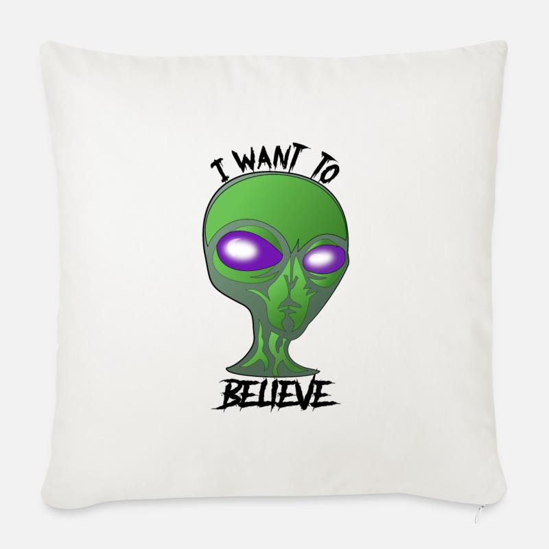 Believe in Aliens ? - Sofakissenbezug 45 x 45 cm - Naturweiß 