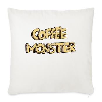 textcoffee_monster - Sofa pillowcase 17,3'' x 17,3'' (45 x 45 cm) - natural white - Front