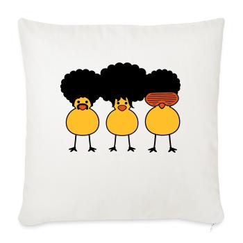 Funky Chicks - Housse de coussin décorative 45 x 45 cm - blanc nature - Devant