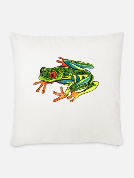 Frosch - Sofakissenbezug 45 x 45 cm - Naturweiß