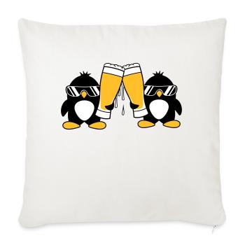 penguin toast team friends sunglasses party - Sofa pillowcase 17,3'' x 17,3'' (45 x 45 cm) - natural white - Front