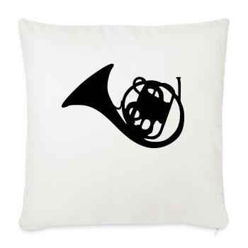 french horn - Sofa pillowcase 17,3'' x 17,3'' (45 x 45 cm) - natural white - Front