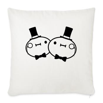 Team 2 friends couple sir - Sofa pillowcase 17,3'' x 17,3'' (45 x 45 cm) - natural white - Front