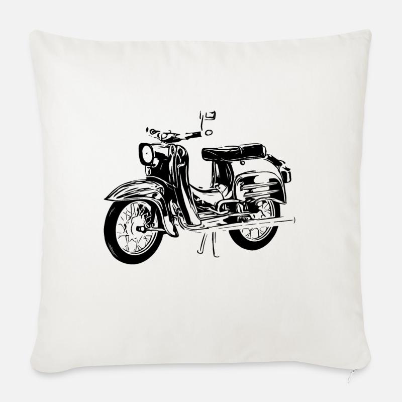 Simson Schwalbe - Sofakissenbezug 45 x 45 cm - Naturweiß 
