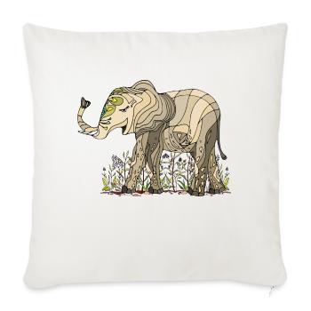l'éléphant - Housse de coussin décorative 45 x 45 cm - blanc nature - Devant