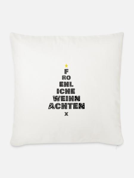 Fröhliche Weihnachten - Sofakissenbezug 45 x 45 cm - Naturweiß