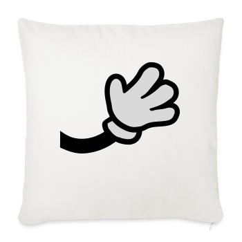 Agiter la main de la bande dessinée - Housse de coussin décorative 45 x 45 cm - blanc nature - Devant