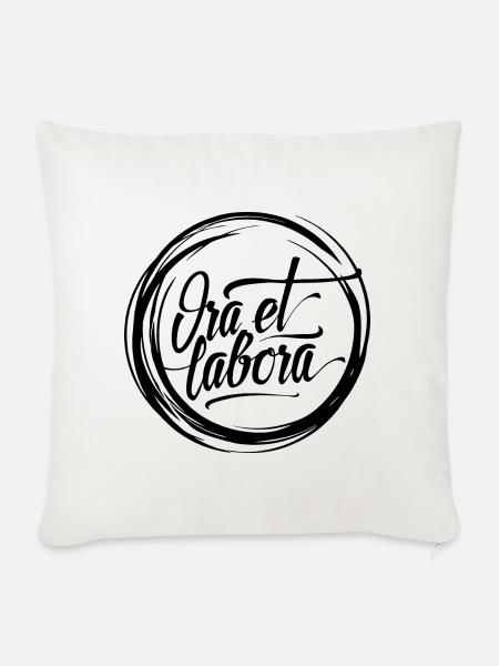 Ora et labora - Sofakissenbezug 45 x 45 cm - Naturweiß