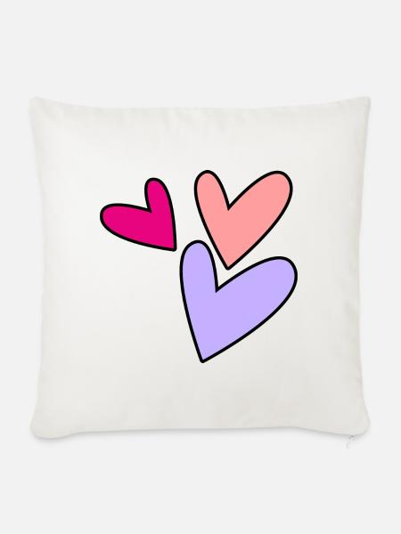 VALENTINSTAG. Junggesellinnenabschied. ICH LIEBE DICH. ICH LIEBE DICH. LIEBE - Sofakissenbezug 45 x 45 cm - Naturweiß