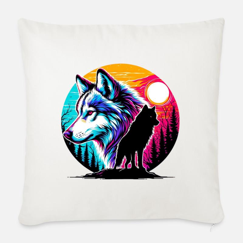 Wolf - Sofakissenbezug 45 x 45 cm - Naturweiß
