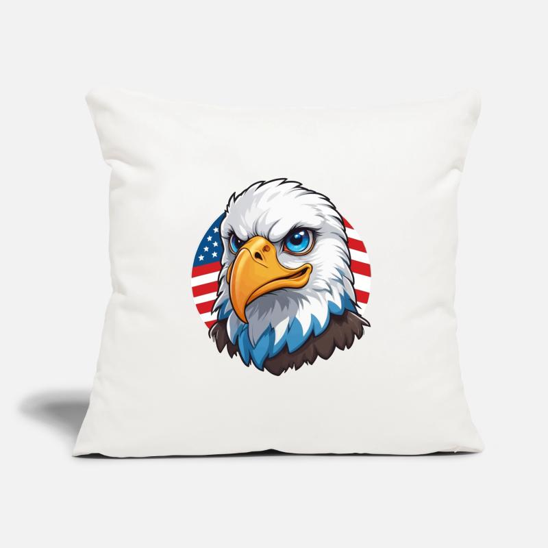 Drapeau des États-Unis Eaglehead Bald Eagle Housse de coussin décorative 45 x 45 cm