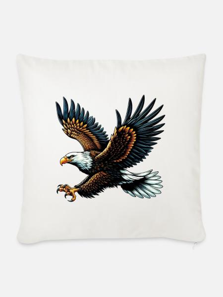 Adler - Sofakissenbezug 45 x 45 cm - Naturweiß 