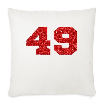 Number 49 Red Glitter - 49th Anniversary - Sofa pillowcase 17,3'' x 17,3'' (45 x 45 cm) - natural white - Front