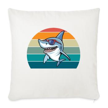 Hai Retro - Sofakissenbezug 45 x 45 cm - Naturweiß  - Vorne