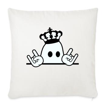 Cute Metal Halloween Ghost King Crown Ghost - Sofa pillowcase 17,3'' x 17,3'' (45 x 45 cm) - natural white - Front