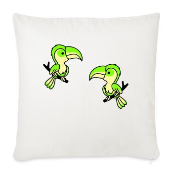 Perroquet 2 - Housse de coussin décorative 45 x 45 cm - blanc nature - Devant