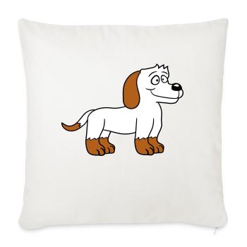 Dog Stands Cute Little Happy Puppy Pet - Sofa pillowcase 17,3'' x 17,3'' (45 x 45 cm) - natural white - Front