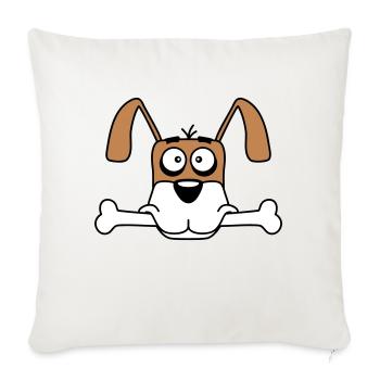 Funny Dog Big Bone Mouth Mouth Hunger Cool - Sofa pillowcase 17,3'' x 17,3'' (45 x 45 cm) - natural white - Front