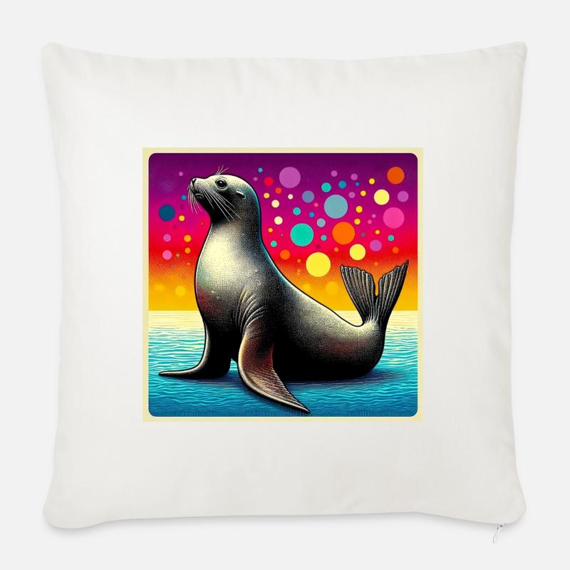 Siegel - Sofakissenbezug 45 x 45 cm - Naturweiß 