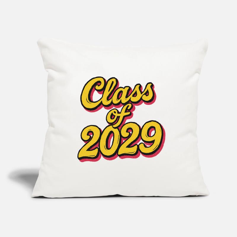 Classe de 2029 Script rétro Housse de coussin décorative 45 x 45 cm