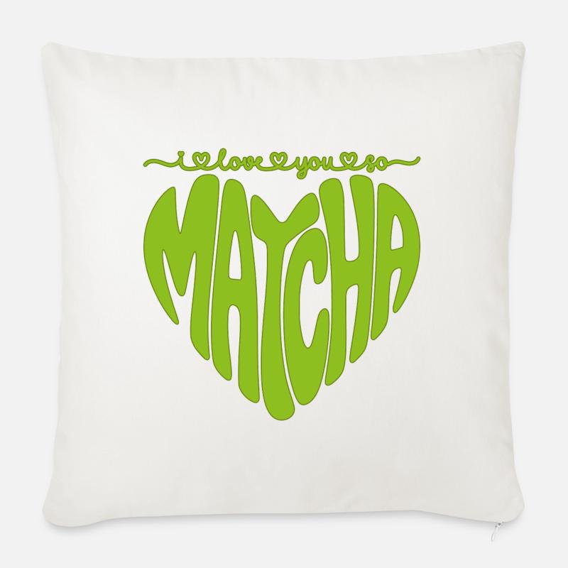 I love you so matcha - Sofakissenbezug 45 x 45 cm - Naturweiß 