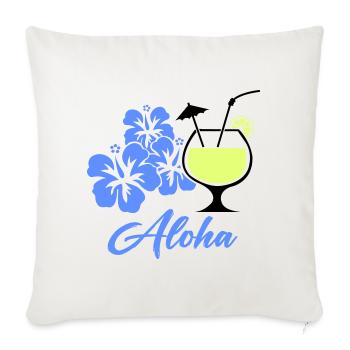 Aloha Hibiscus Tropical Drink - Sofa pillowcase 17,3'' x 17,3'' (45 x 45 cm) - natural white - Front