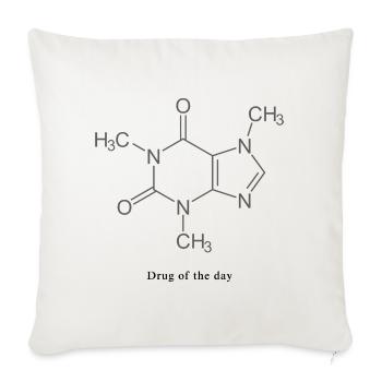 La drogue du jour - Café - Housse de coussin décorative 45 x 45 cm - blanc nature - Devant
